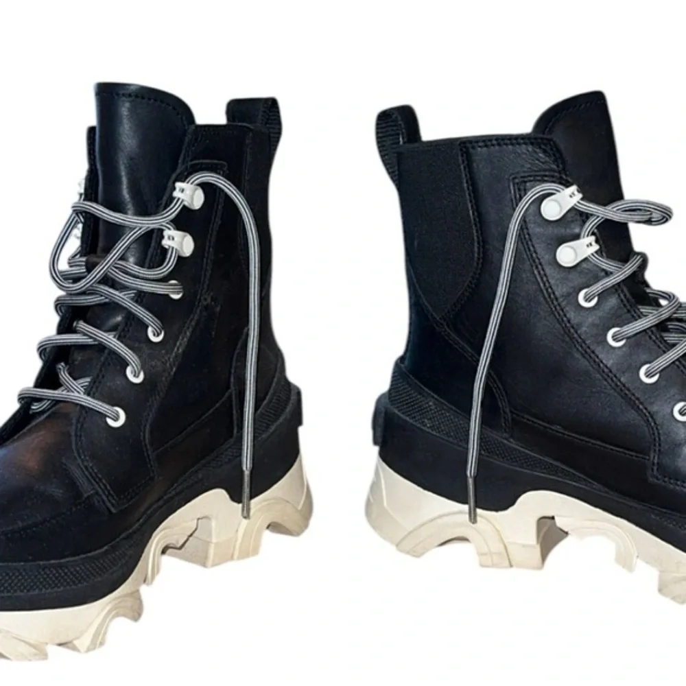 Sorel Brex Black Chalk Lace Up Waterproof Winter Boots Size‎ 6